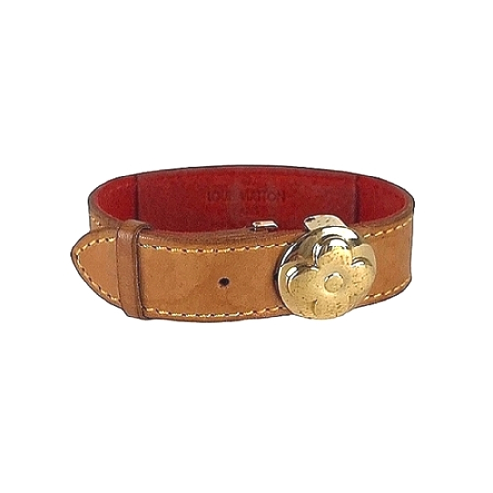 💮 Louis Vuitton Fleur-de-Lis Vaschetta Monogram Leather Bracelet Pre-owned